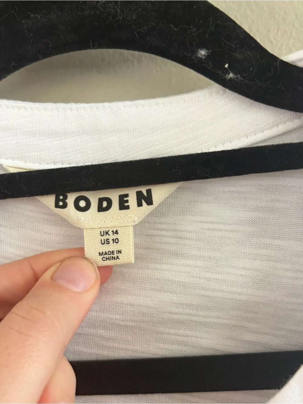 Boden Cotton Blouse Eyelet White Puff Sleeve Size 10 NWOT